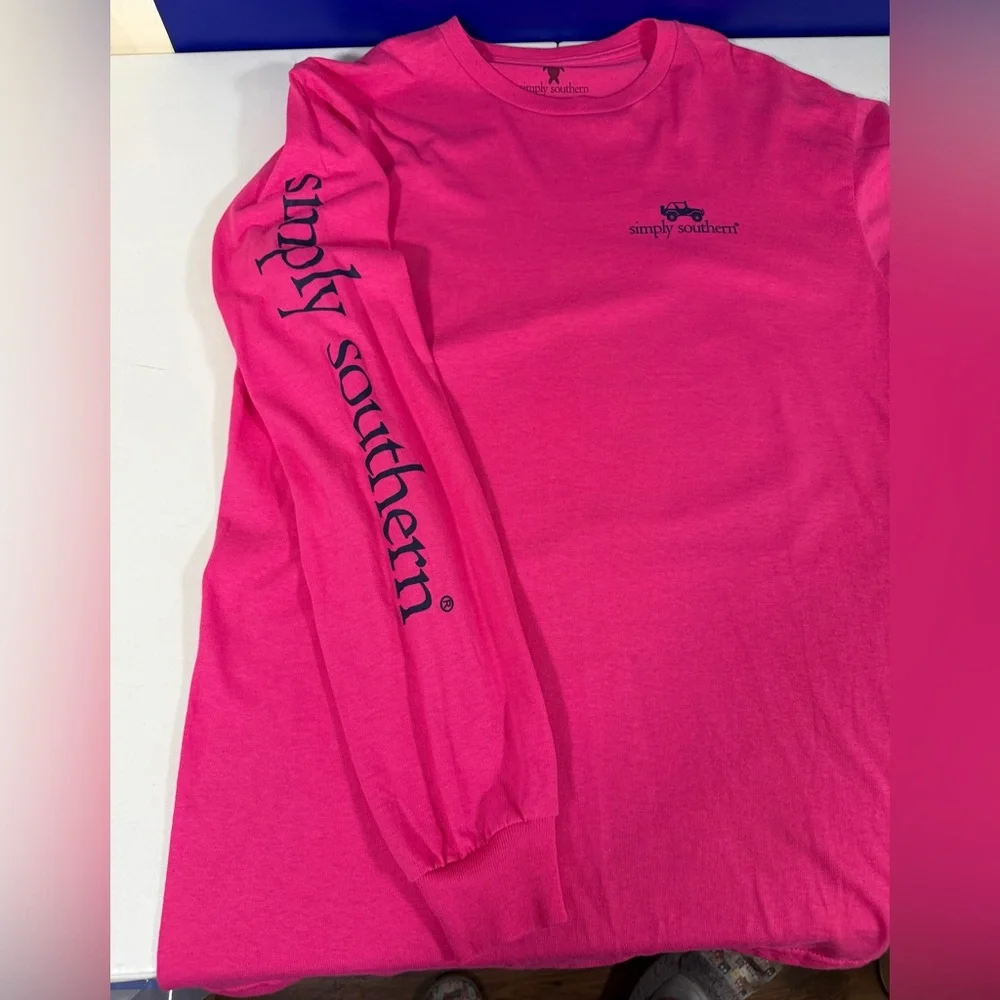 Womens Simply Southern “LIVE WHAT YOU LOVE ” Pink T Shirt sz Medium EUC - Picture 8 of 12
